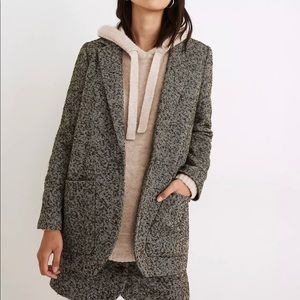Worn once!! Oversized Madewell wool Larson blazer. Has a dark forest green tint.